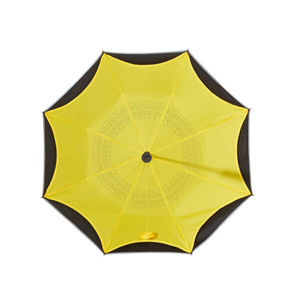 Omvendt paraply gul/sort
