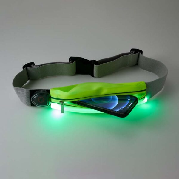 FLASHY (neon bæltetaske) i neongul med lys