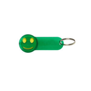 CASPAR nøglevedhæng m. indkøbsmønt - Grøn transparent