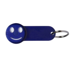 CASPAR nøglevedhæng m. indkøbsmønt - Blå transparent